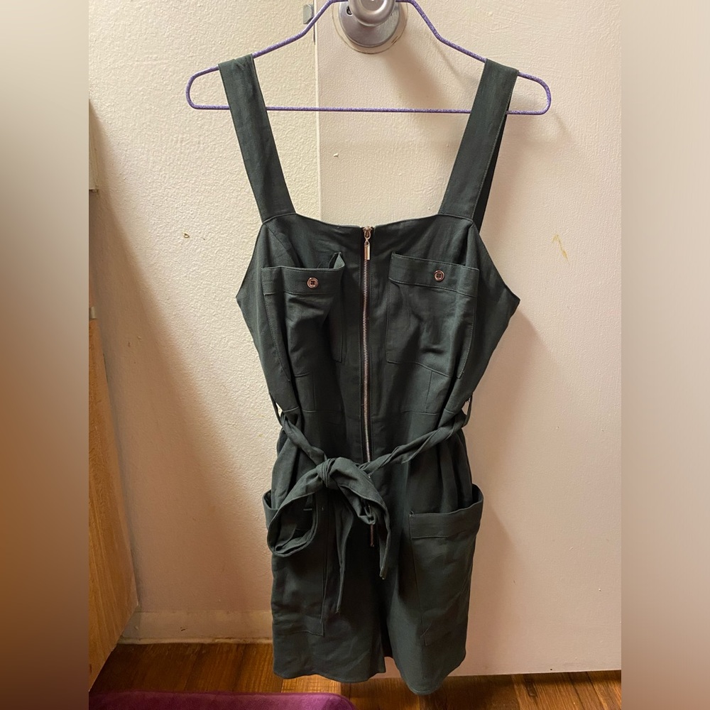 Olive Green Overalls Romper